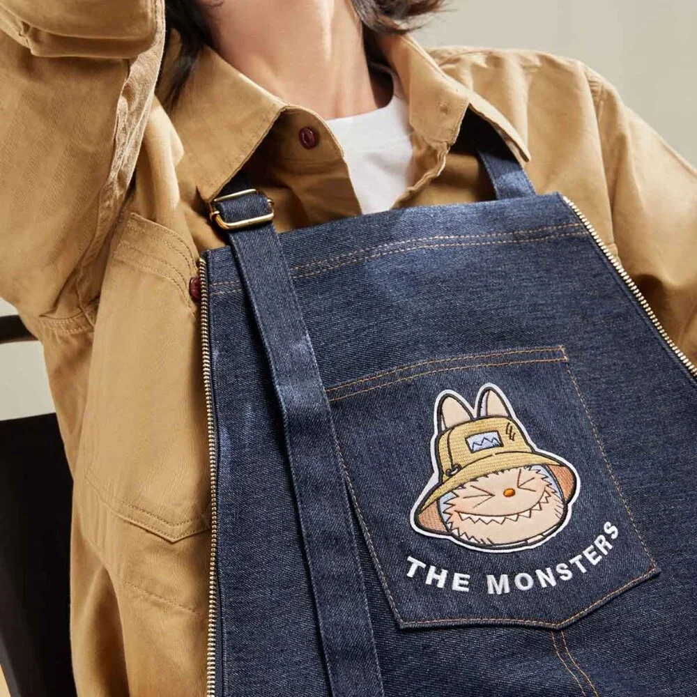Labubu the Monsters Fall in Wild Denim Tote Bag / Apron Pop‎ Mart New Sealed!